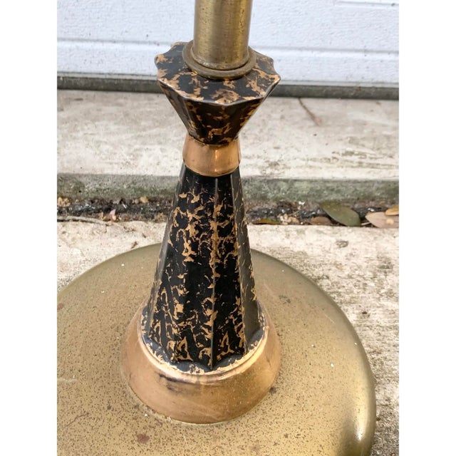 Mid-Century Modern Black & Gold Ceramic Leaf Standing Ashtray For Sale - Image 11 of 12
