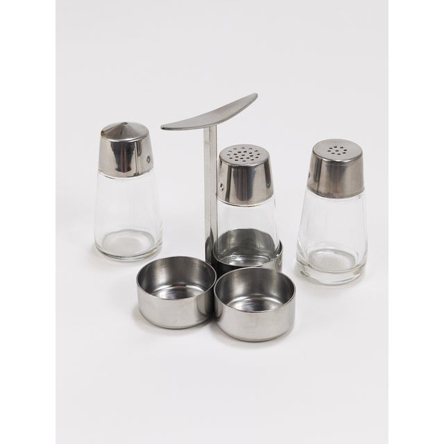 Metal Salt and Pepper Menage Condiment Set by Marianne Dezel for Berndorf, 1960s For Sale - Image 7 of 16