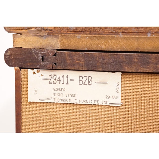 Thomasville Furniture Agenda Collection Solid Walnut MCM Mid Century Modern 25" Cabinet Nightstand 23411-820 For Sale - Image 14 of 14