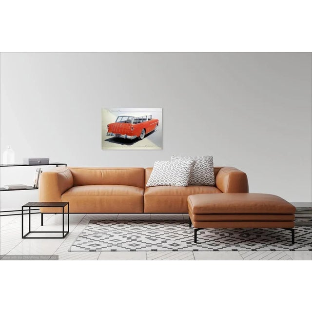 1955 Chevrolet Nomad Station Wagon Poster by Harold Cleworth, Printed in 1983. Printed in 1983 by the artist on special...