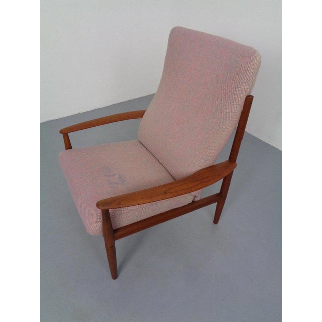 Set of Teak High-Back Chair and Ottoman by Grete Jalk for France & Son, Denmark, 1960s For Sale - Image 11 of 18