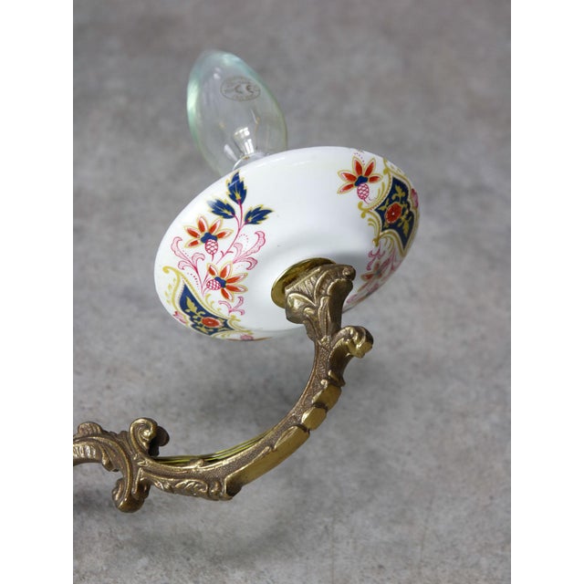 Mid-Century Italian Brass and Ceramic Sconces, Set of 2 For Sale - Image 12 of 13