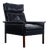 Rosewood and Vintage Black Leather Lounge Chair by Hans Olsen for CS Møbler For Sale