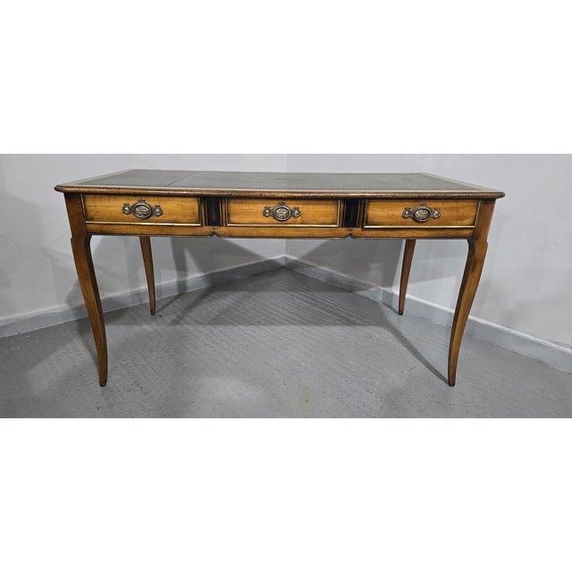 French Oak Partners Library Desk, 1920 For Sale - Image 10 of 13