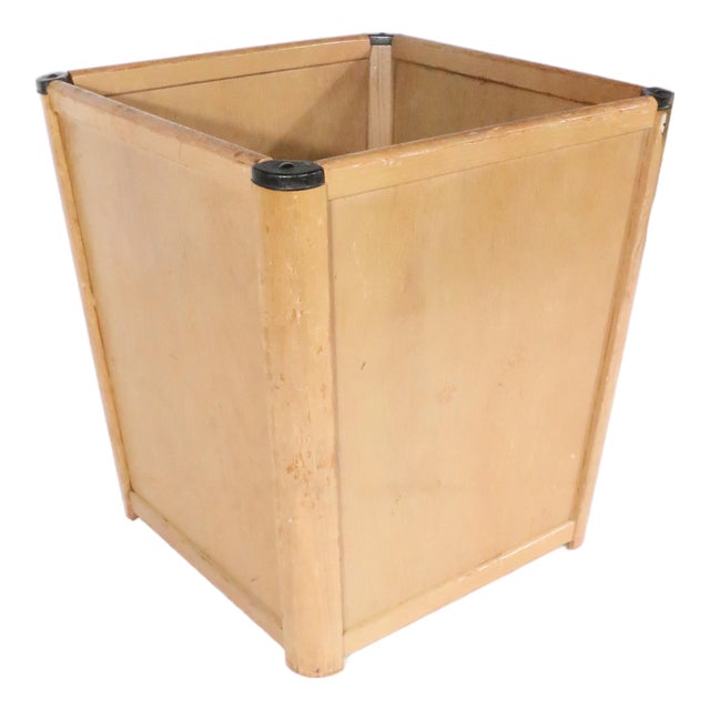 Nucraft Mid 20th Century Wood Waste Trash Can For Sale