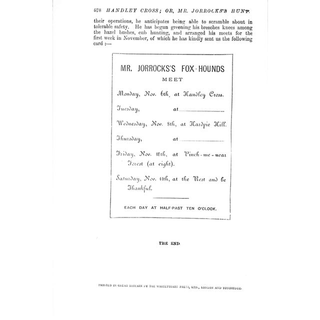 "Handley Cross; Or, Mr. Jorrocks's Hunt" 1926 Surtees, Robert S. For Sale - Image 4 of 8