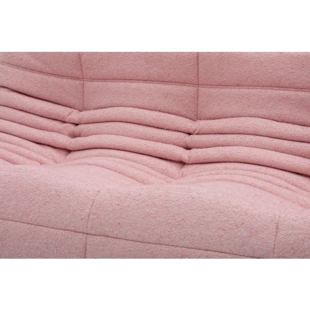 Authentic Ligne Roset Togo 3-Seater in Soft Flamingo Bouclé - Restored & Sourced in Europe For Sale - Image 18 of 18
