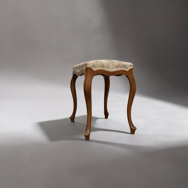 Mid-Century Modern Mid-20th Century Stool with Cabriole Legs, Europe For Sale - Image 3 of 7
