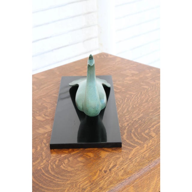 Late 20th Century Japanese Okimono Cast Metal Peacock For Sale - Image 5 of 6