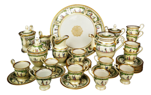 Palais Royal Promenade Aux Champs-Élysées Tea or Coffee Service from Raynaud Limoges, Set of 31