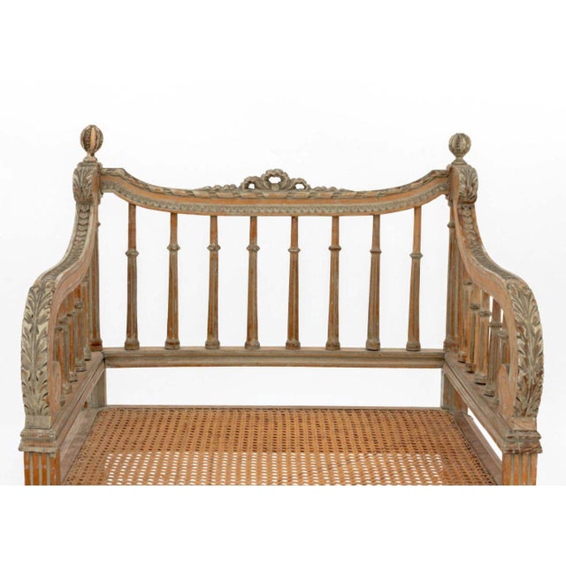 French Louis XVI Style Cane Paneled Seat Fauteuil For Sale - Image 3 of 7