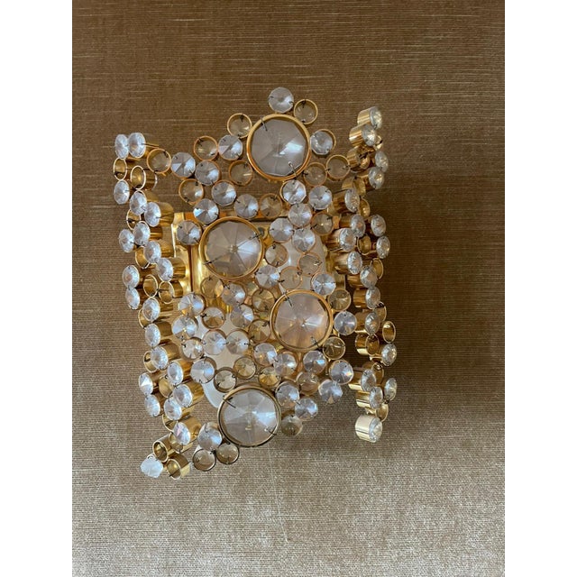 1970s Crystal Glass and Gold Plated Sconces from Palwa, Germany, 1960s, Set of 2 For Sale - Image 5 of 8
