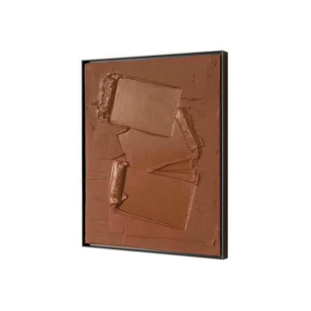 "Free Form" Contemporary Minimalist Abstract Textured Plaster Painting by Victoria Holly, Framed For Sale - Image 4 of 4