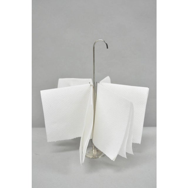 Silver Mid 20th Century Danish Modern Silver Plated Umbrella Cocktail Napkin Holder - a Pair For Sale - Image 8 of 14