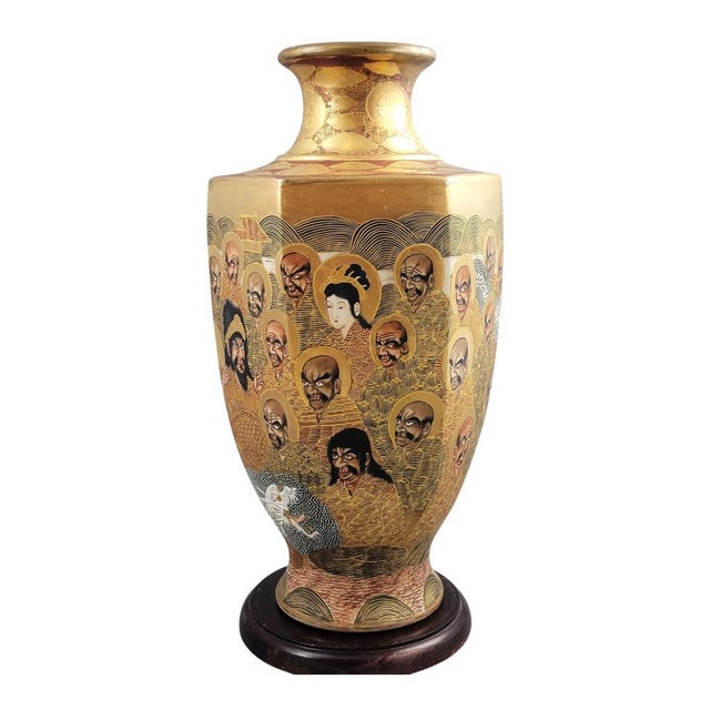An impressive large Japanese Satsuma vase from the Meiji period, made by the respected Hotoda workshop of Yokohama. Hotoda...