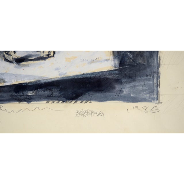 "Broken Promises" - Abstracted Floral Still Life in Acrylic and Pencil on Paper For Sale In Monterey, CA - Image 6 of 6