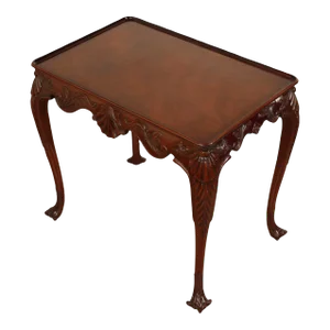 Late 20th Century Irish Georgian Society Carved Mahogany Tea Table