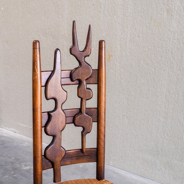 Sculptural Brutalist High-Back Chairs, 1960s, Set of 2 For Sale - Image 12 of 14