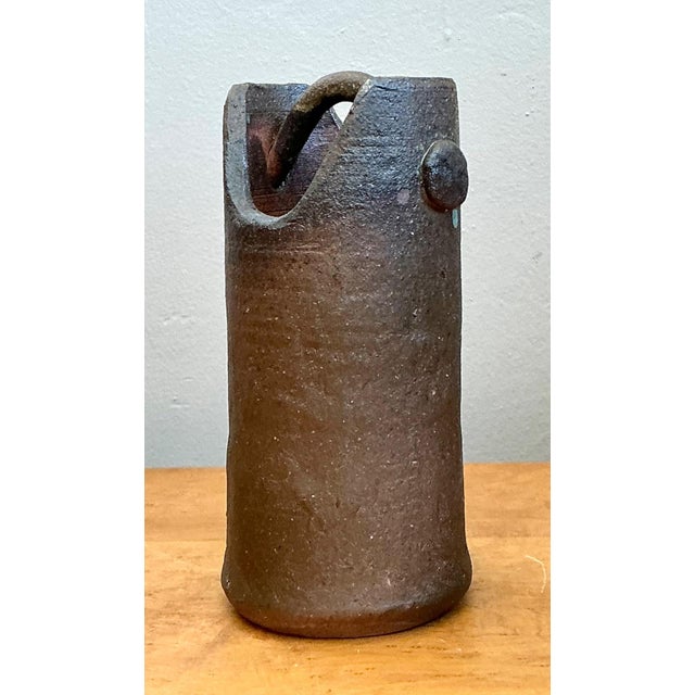 Black Vintage Handcrafted Earthenware Vessel For Sale - Image 8 of 12
