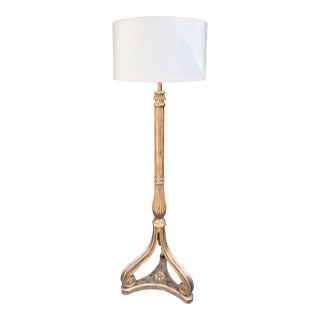 Nancy Corzine White Gold Giltwood Designer Floor Lamp - La Roche For Sale