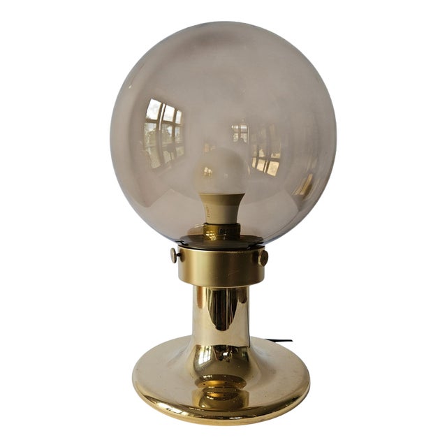 Very Midcentury Large Table Brass Lamp, Switzerland, 1970s For Sale