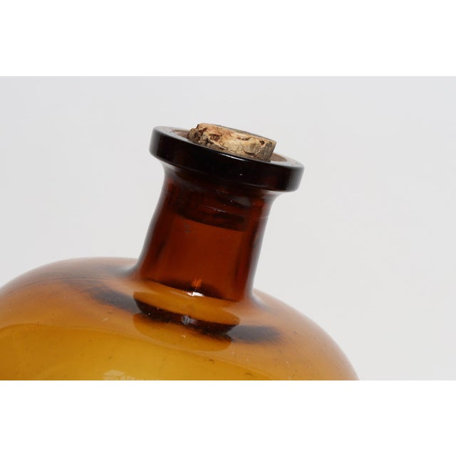 Set of Two Vintage Amber Glass Apothecary Bottles by Owens-Illinois Glass Co. For Sale - Image 9 of 18