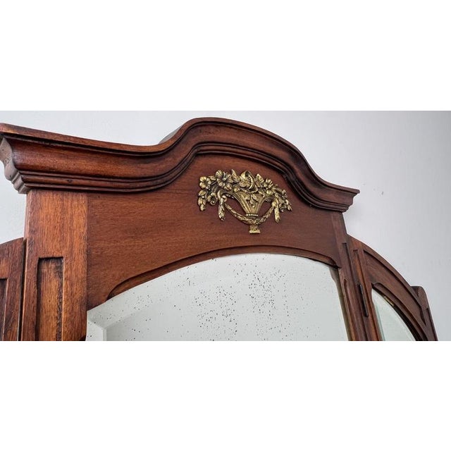 Antique French Style Mirror in Walnut For Sale - Image 6 of 12
