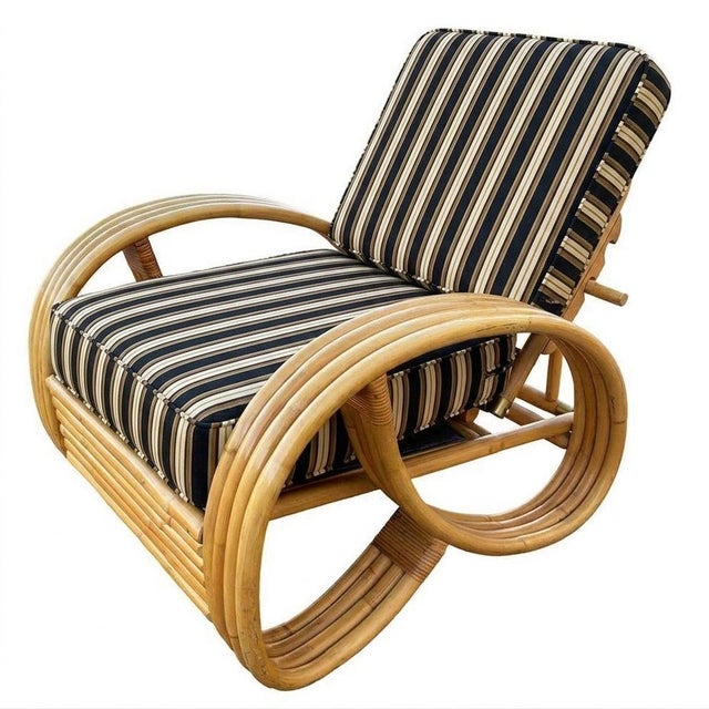 Restored MCM 3/4 Pretzel Rattan Sectional Sofa & Recliner Chair Living Room Set For Sale - Image 9 of 9