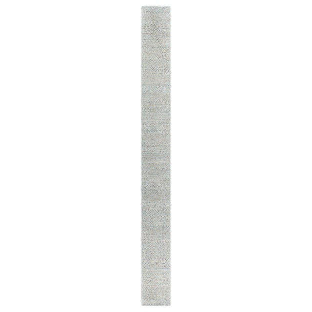 Modern Traditional-Inspired Hand-Knotted Silk & Wool Runner by Doris Leslie Blau For Sale