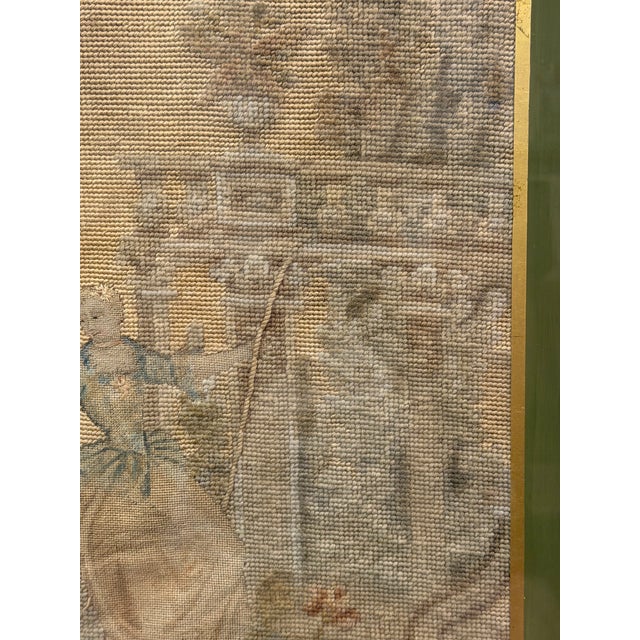 Pair of 19th-Century Figural Needlepoint & Petit Point Pastoral Panels For Sale - Image 11 of 16