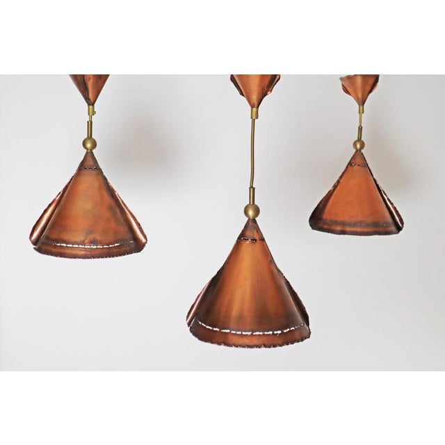 Brutalist Copper Lamps from Koch & Söhne, Germany, 1970s, Set of 3 For Sale - Image 6 of 17