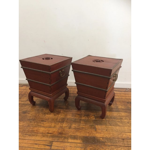 Wood Vintage Pagoda Design Rosewood Tables - A Pair For Sale - Image 7 of 7