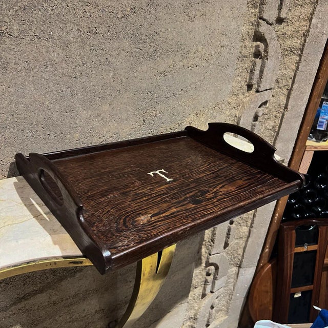 Antique Exotic Wood Serving Tray, Art Deco Style, Early 20th Century For Sale - Image 12 of 12