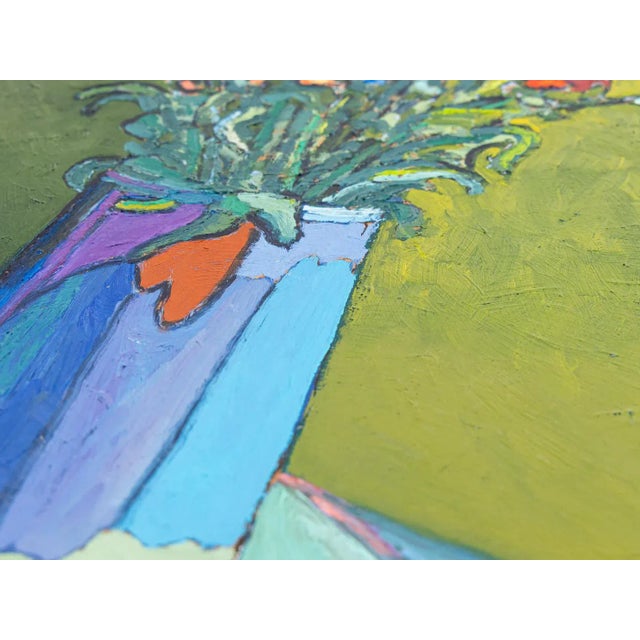 1980s Floral Still Life, 1989, Oil on Wood For Sale - Image 5 of 11