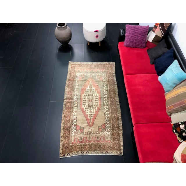 Vintage Distressed Turkish Oushak Faded Red and Gray Rug For Sale - Image 11 of 11
