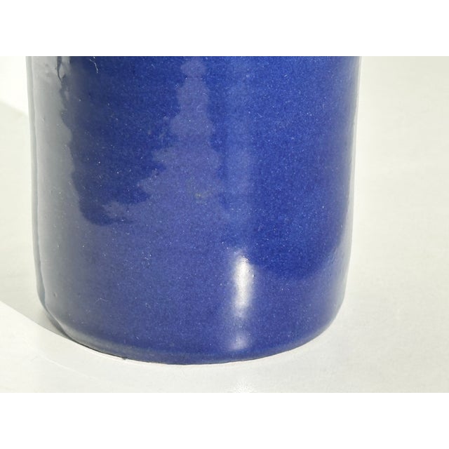 Cobalt Blue Hand-Thrown Studio Ceramic Vase, Germany, 1970s For Sale - Image 6 of 12