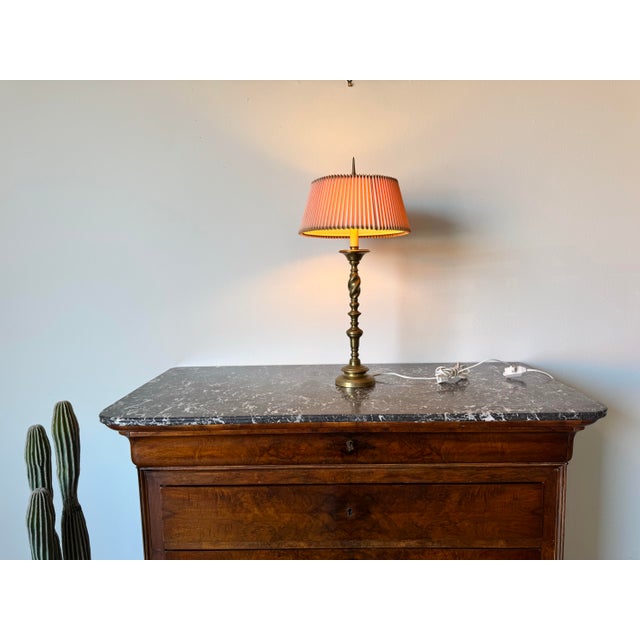 1970s Vintage Chapman Heavy Brass Double Socket Table Lamp For Sale - Image 4 of 11