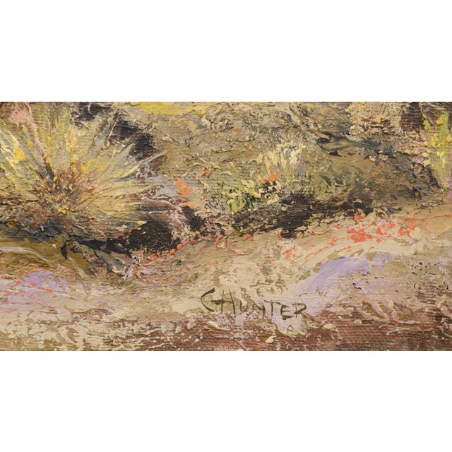 Desert Mountain Landscape in Oil on Canvas by Cecil C. Hunter For Sale - Image 4 of 8