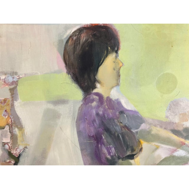 Textile Vintage Oil on Canvas For Sale - Image 7 of 11