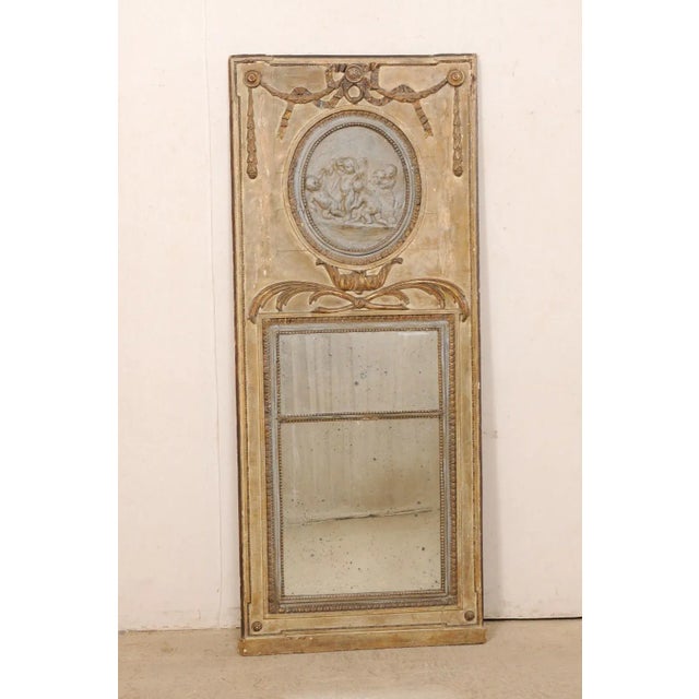 Wood 18th Century French Petit Enfant Trumeau Mirror For Sale - Image 7 of 9