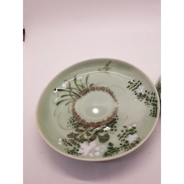 Asian Vintage Asian Porcelain Tea Cup and Saucer Set- 2 Pieces For Sale - Image 3 of 7