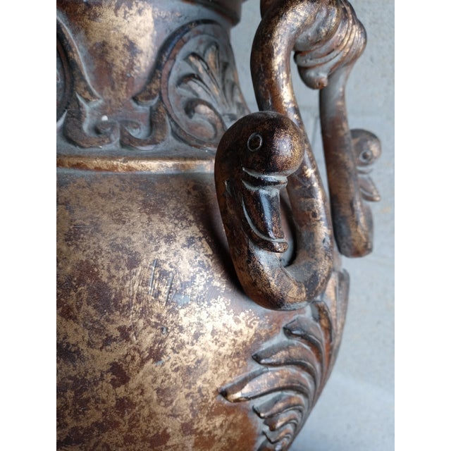 Large Duck Handle Restoration Hardware Style Lidded Decorative Urns- a Pair For Sale - Image 11 of 12
