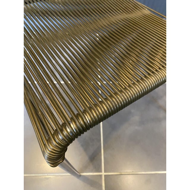 Vintage Chrome and Khaki Green Scoubidou Spaghetti Chair, 1960s For Sale - Image 15 of 18
