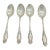 Simpson Hall Miller Sterling Silver 6” Tablespoons Mille Fleurs Set of 4 Mono For Sale