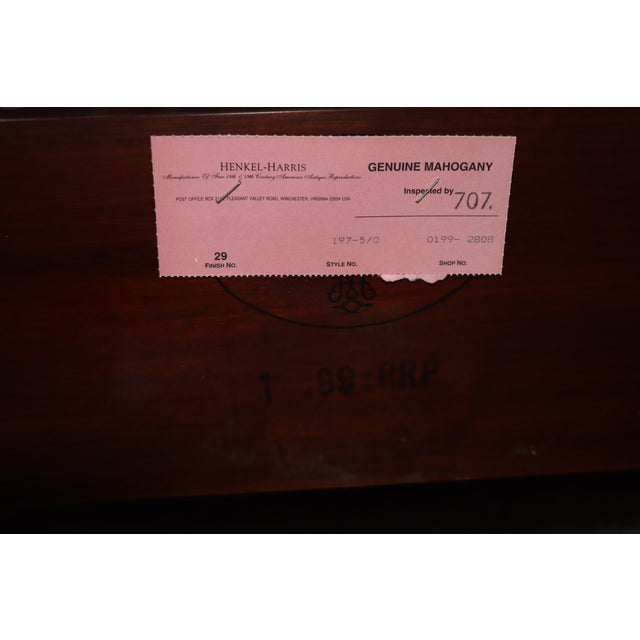 Brown Henkel Harris Genuine Mahogany Queen Size Bed Frame For Sale - Image 8 of 14