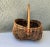 Farmhouse Vintage 1900s Rustic Multicolored “Buttocks” Rattan Wicker Basket For Sale - Image 3 of 10