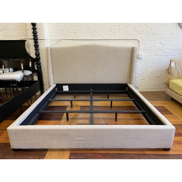 Eastern King Size Saatva Minori Natural Linen Bed Frame Chairish