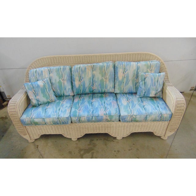 Henry Link Art Deco Style Woven Wicker Sofa Chairish