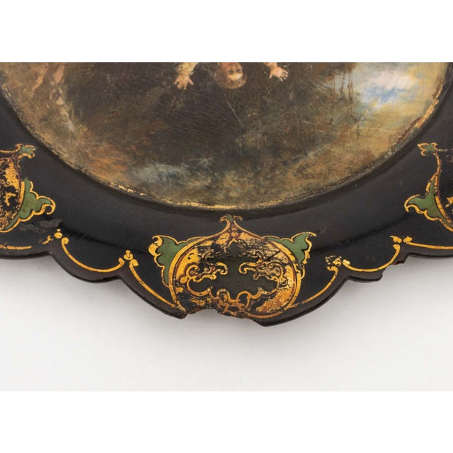 Black Regency Ormolu Handled Papier Mache Tray, Circa 1815 For Sale - Image 8 of 12