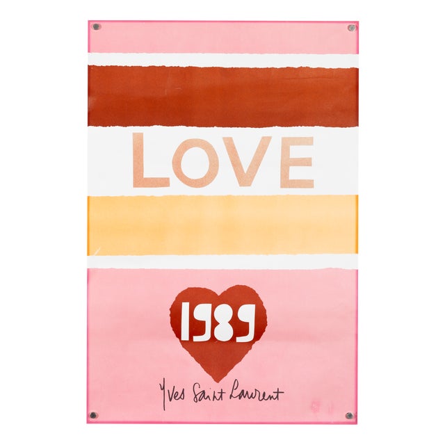 Love 1989 Original Art Poster by Yves Saint Laurent For Sale